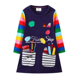 Back To School Artist Appliqué A-Line Dress