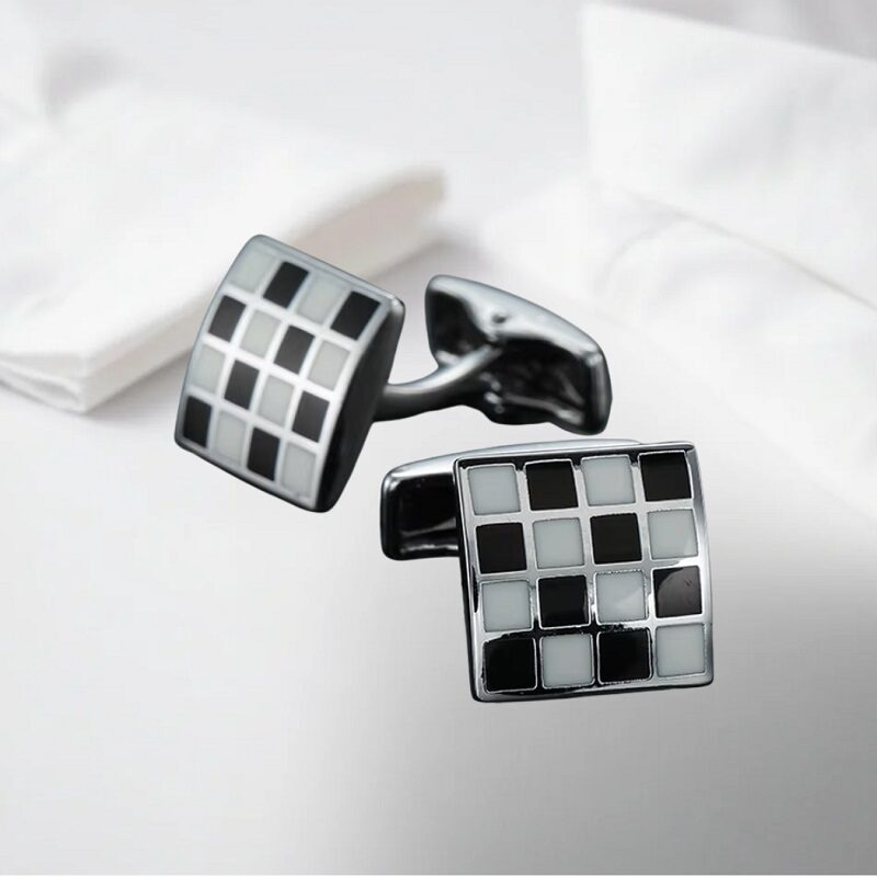 Vintage Legacy Embossed Cufflinks Black & White Board