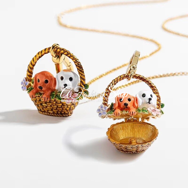 Puppies In The Basket Charm Plus FREE Necklace - Image 6