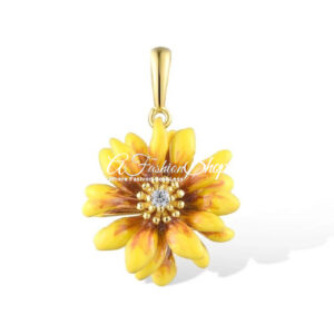 Sunflower Pendant Only Yellow Flower Enamel