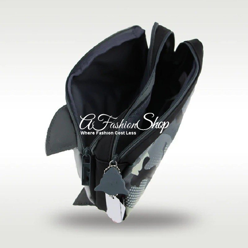 Boy's Pencil Case Black Printed Shark - Image 2