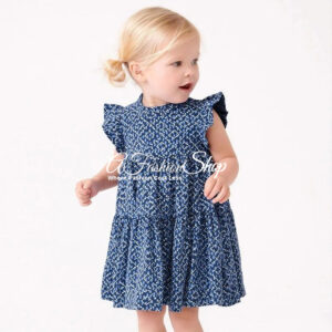 Batik Poppets Ruffle Sleeve Mini Dress