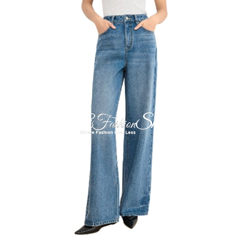 Women High Waist Wide Leg Jeans Visionary Petite