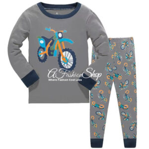Boys Long Sleeve Pajama Set -Bike