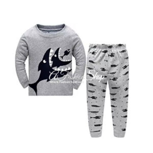 Shark Boy Fitted Cotton Two-Piece Pajamas