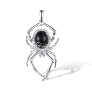 Creeper Spider Black Agate Pendant