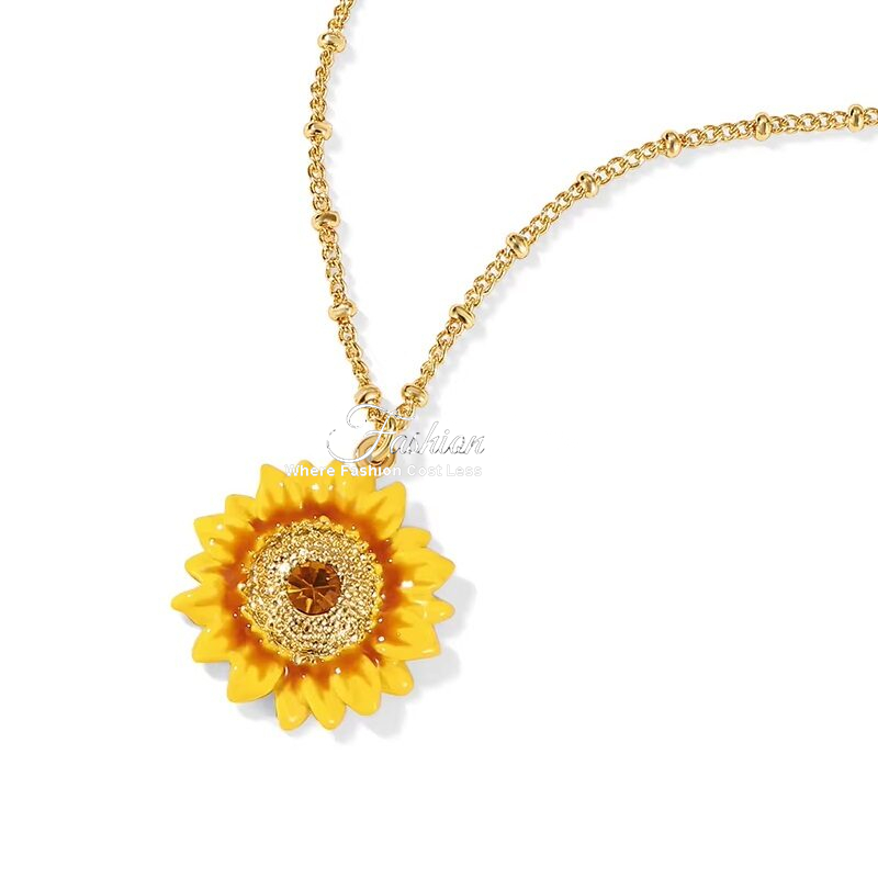 Sunflower Necklace Summer Birthday Gift