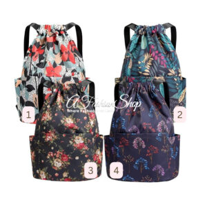 Nylon Backpack Flower Pattern Anti-Theft Zipper