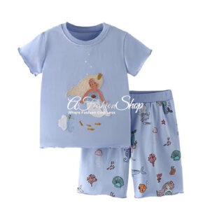 Summer Chic Girl Short Set - Mermaid