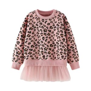Girls' Animal Print Tutu Sweatshirt Leopard Luxe