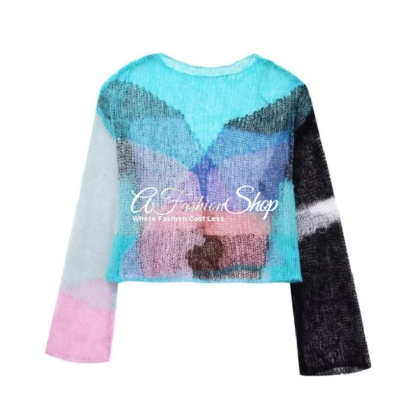 Argyle With Black White Cardigan Sweater - Image 4