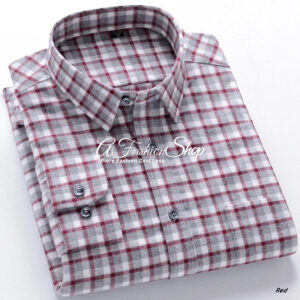 Single Pocket Flannel Long Sleeve Button-Up Shirt