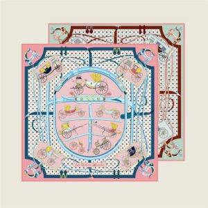 Artisan Series Horse Carriage Silk Pink Double Print