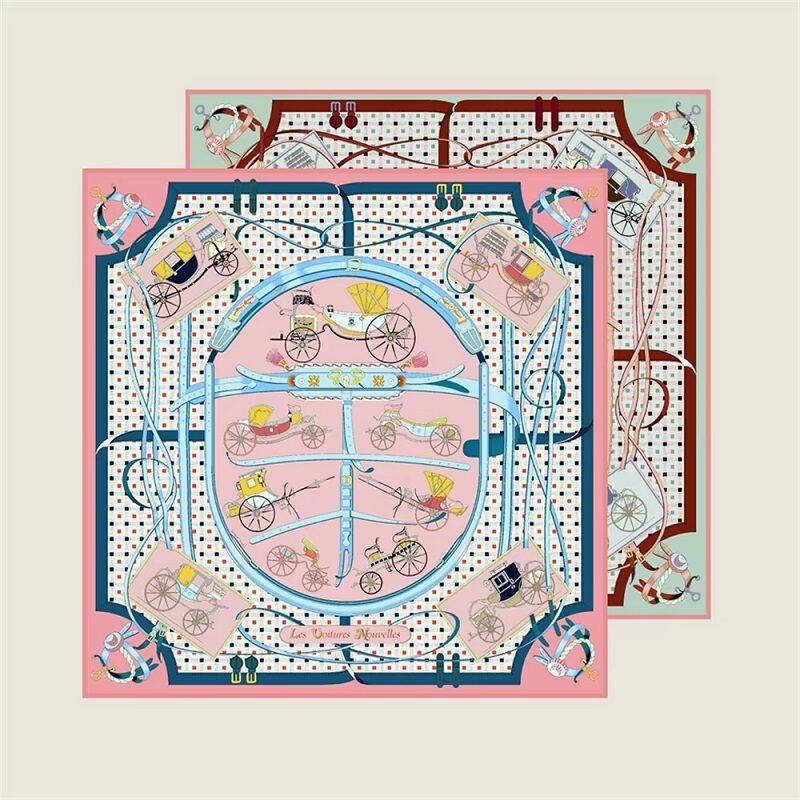 Artisan Series Horse Carriage Silk Pink Double Print