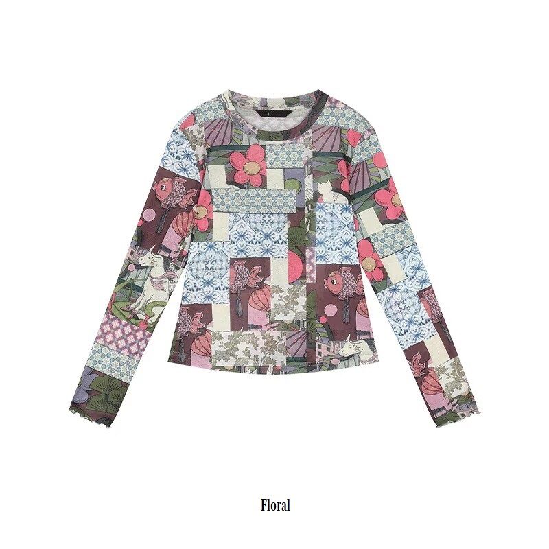 Vintage Patchwork Long Sleeve T-Shirt - Image 3