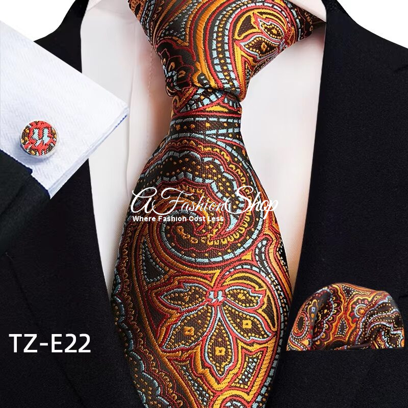 Artisan Paisleys Intricate Floral Print Dress – Orange Tie