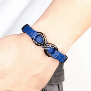 Men's Infinity Bracelet Black Stainless Steel