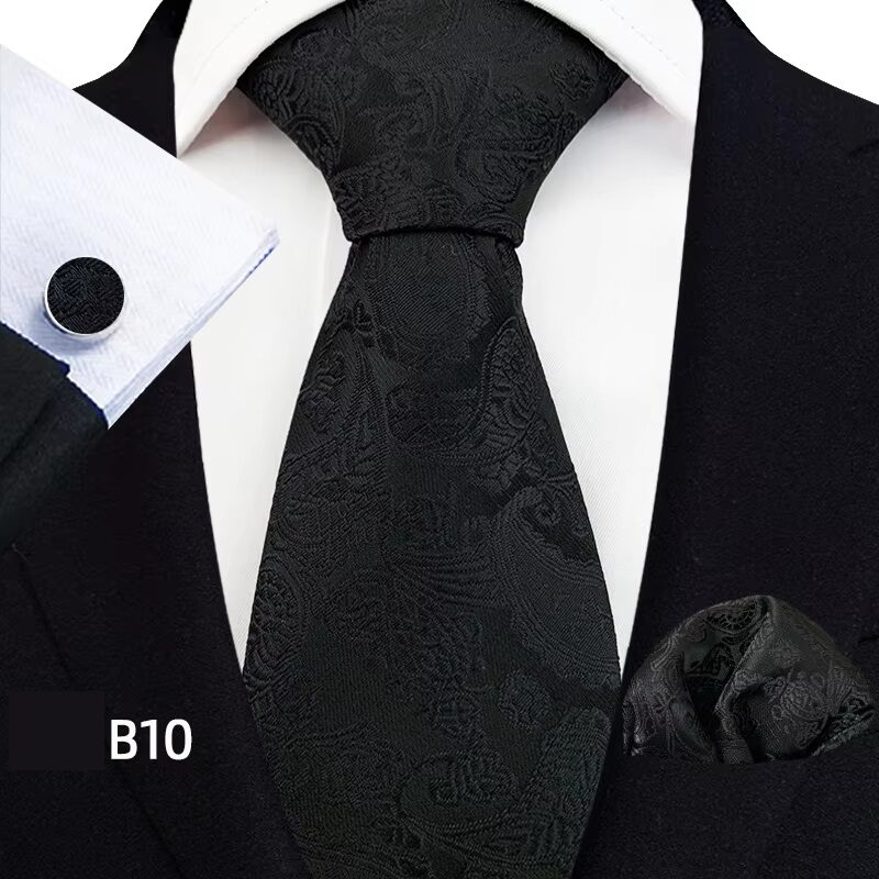 NobleKnot Silk Tie Set of 3 Black