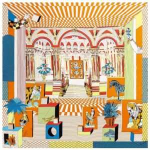 Palace Gallery Oversized Silk Scarf - Orange
