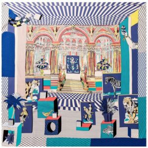 Palace Gallery Oversized Silk Scarf - Blue
