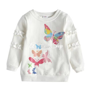 Girls Cotton Sweatshirt Butterfly Prints