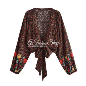 Bohomenia Blouse Pretty Floral Black