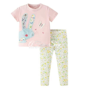 Girls' Pant Set Printed Spring Bunny