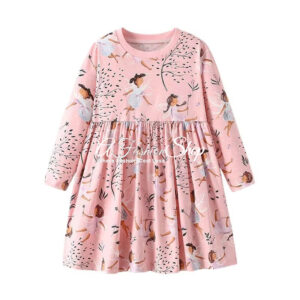 Little Fairies Long Sleeve Cotton Dress