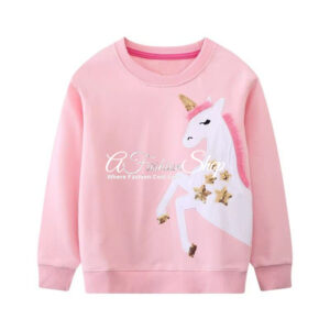 Petit Bod Unicorn Pull Over Gold Sequin