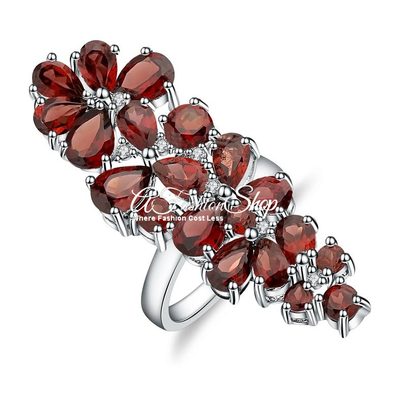 Red Garnet Cocktail Ring Red Carpet
