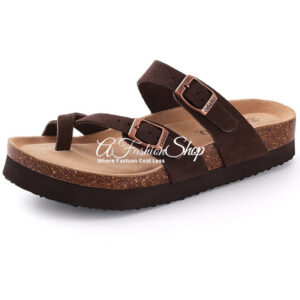 Chocolate Men's Slide Sandal With Toe Loop