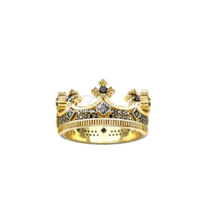Gold Crown Band Ring Victorian Inspired