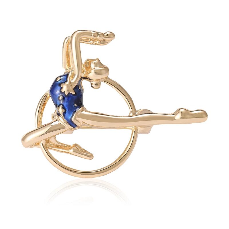 Ballet Girl Brooch Enamel Red/Blue - Image 4
