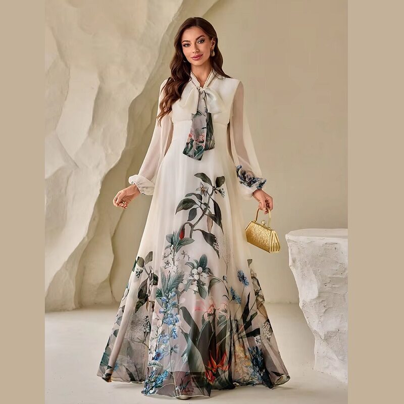 Ethereal Garden Chiffon Maxi Dress