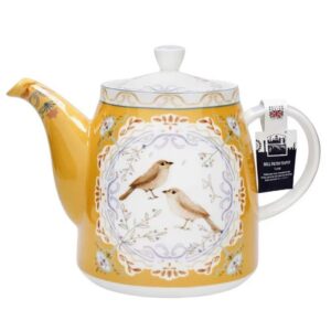 Classic British Ceramic Bell Filter Teapot - Bird Cocoon 1L