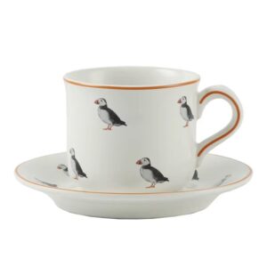 British Ceramic Porcelain Tea Cup Saucer Set - Seabird