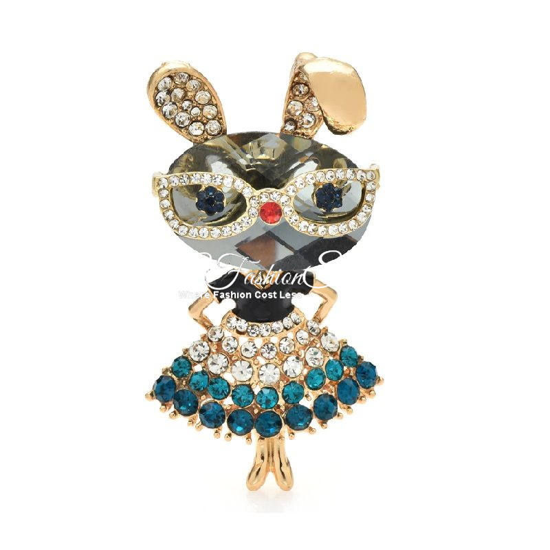 Animal Brooch Cottontail Crystal Brooch - Image 3