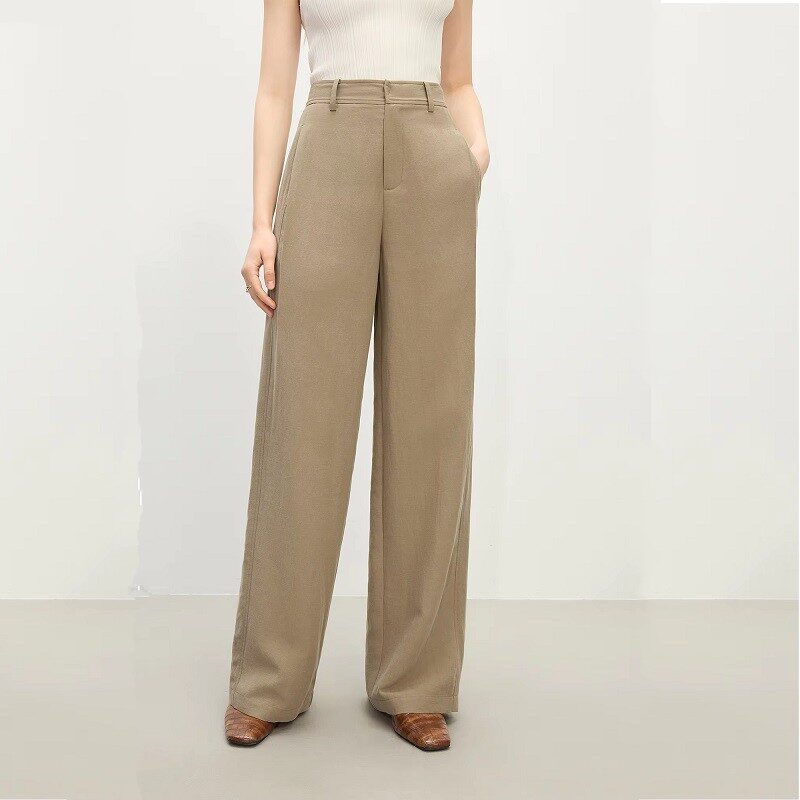 Modern Executive High-Waist Straight Pant Khaki