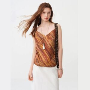 Signature Satin V-Neck Camisole Terracotta