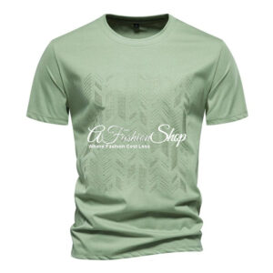 Men's Casual Short Sleeve Tee Contrast-Stitch
