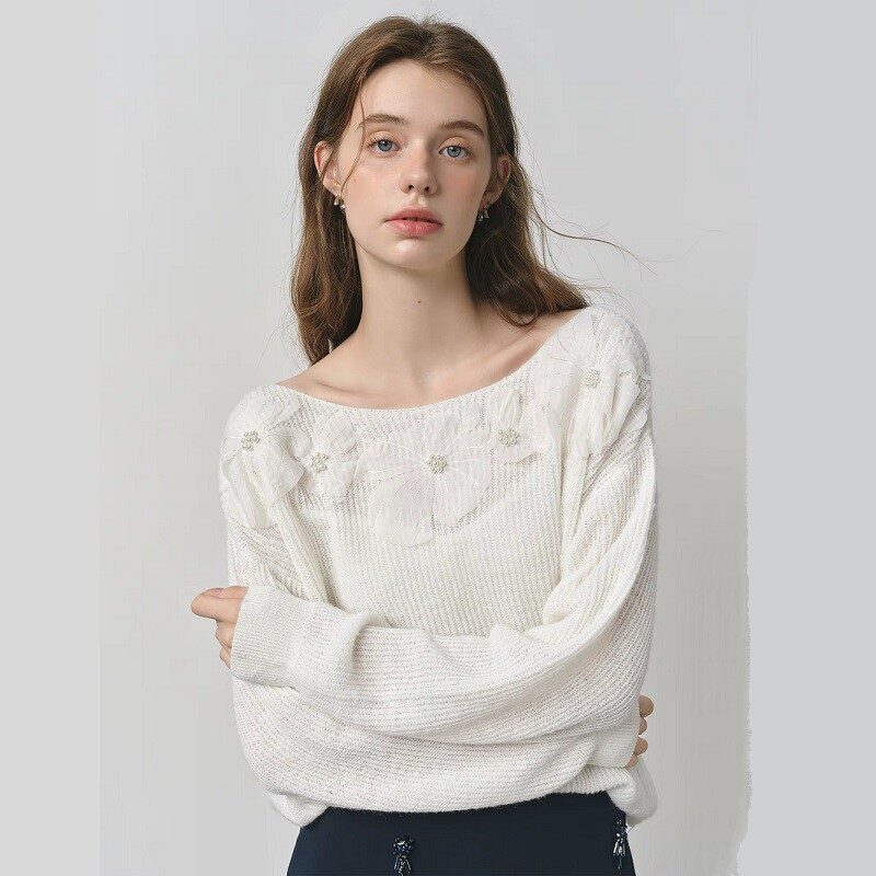 Luna Bloom Knitted Floral Sweater