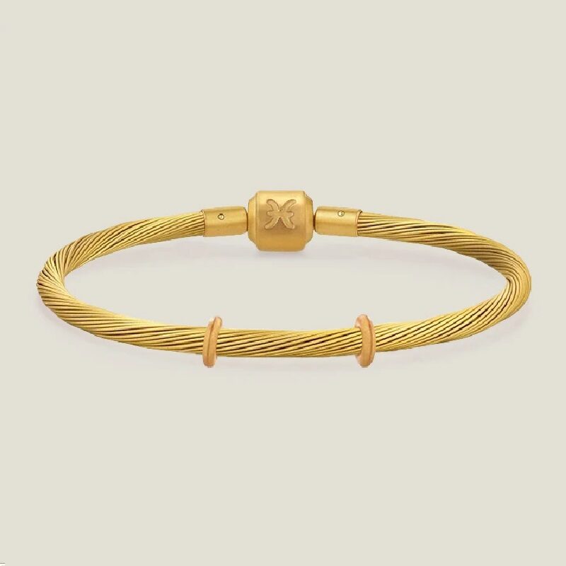 316L Stainless Steel Zodiac Rope Gold Bracelet - Image 2