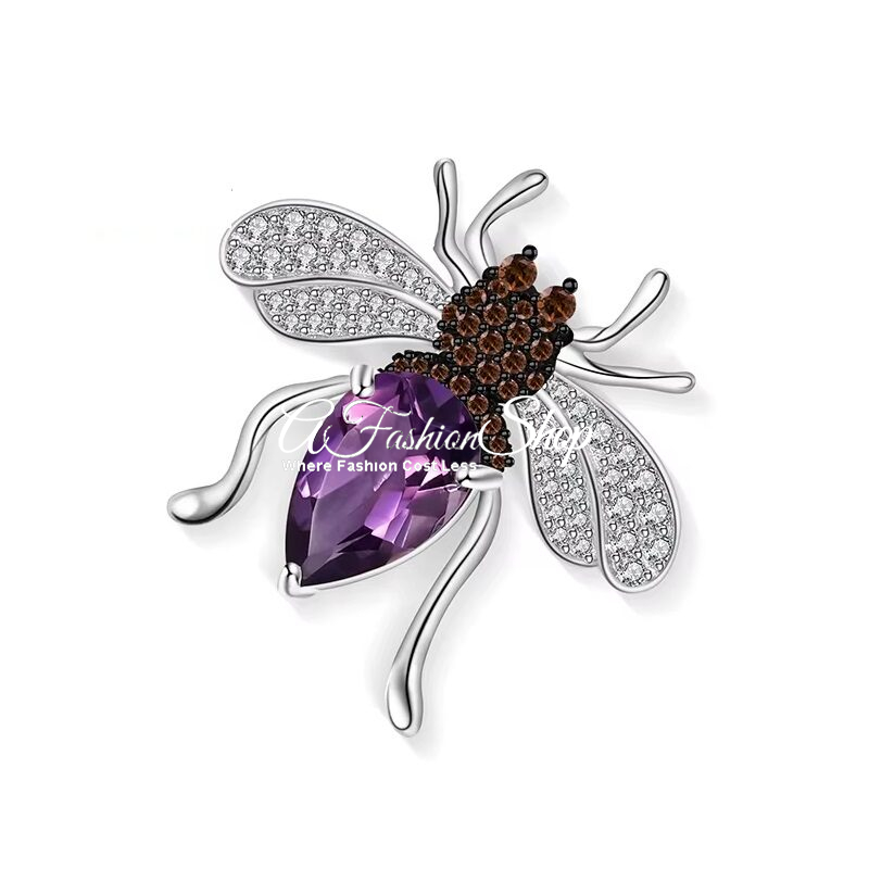 Honey Bee Natural Citrine Animal Brooch - Image 4