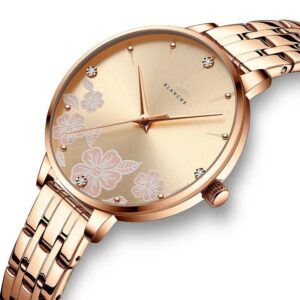Luxury Watch Flower-Dial Diamond Quartz Wristwatch