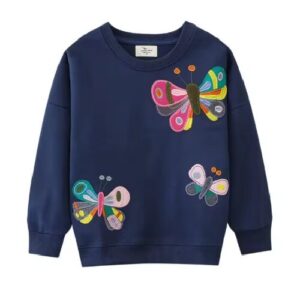 Girls' Butterfly Embroidered Free Spirit Sweater