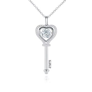 Heritage Radiance 1.0Ct Moissanite Artisan Key Necklace