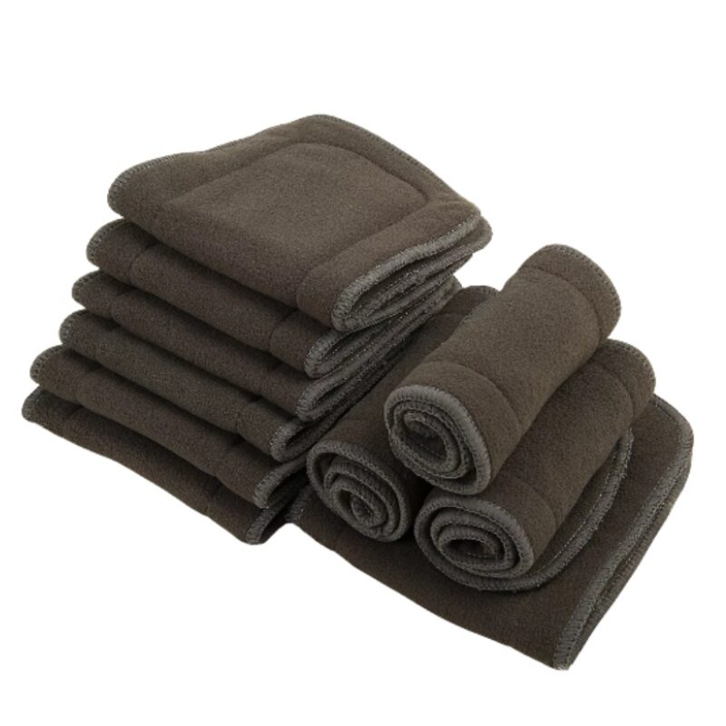 10pcs Bamboo Charcoal Inserts Diaper Liners 4-layer Washable