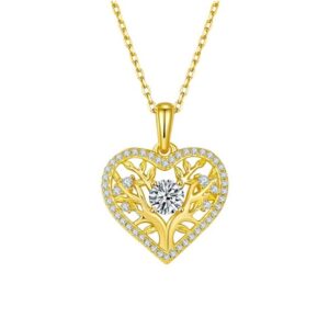 Heritage Radiance Golden Tree Of Life Heart Necklace