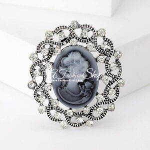 Queen Brooch Crystal Round Pin -Catherine