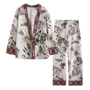 Mini Kimono V-Neck Floral Print Set of 2